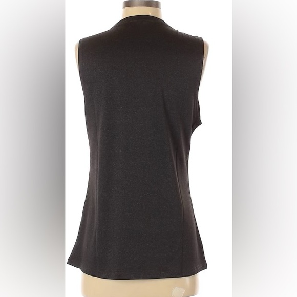 size medium grey halter top that says in gold letters “ drinks well with others” - Picture 2 of 2